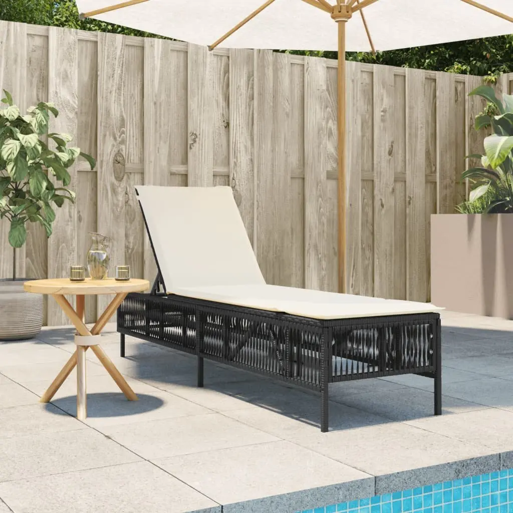 Adjustable Backrest Sun Lounger with Cushion