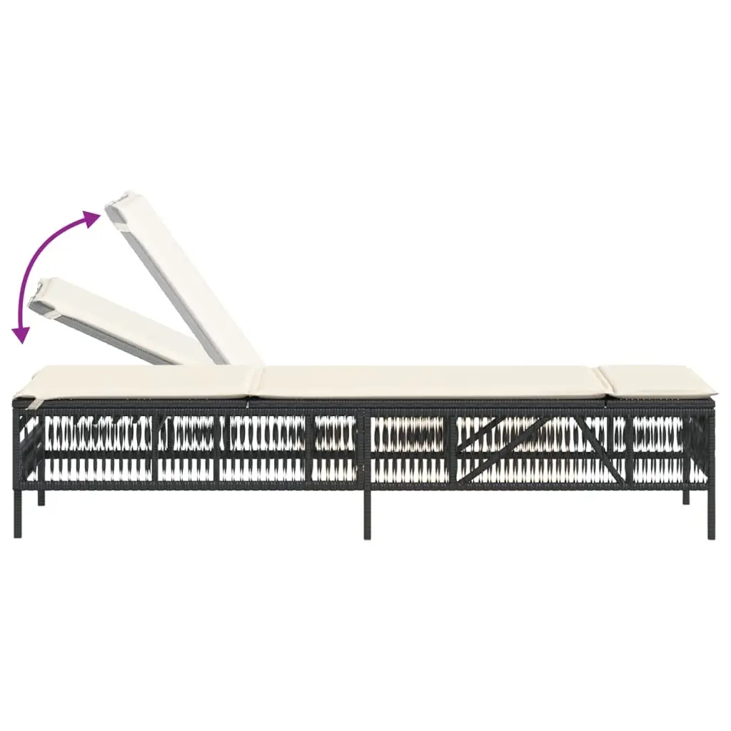 Adjustable Backrest Sun Lounger with Cushion