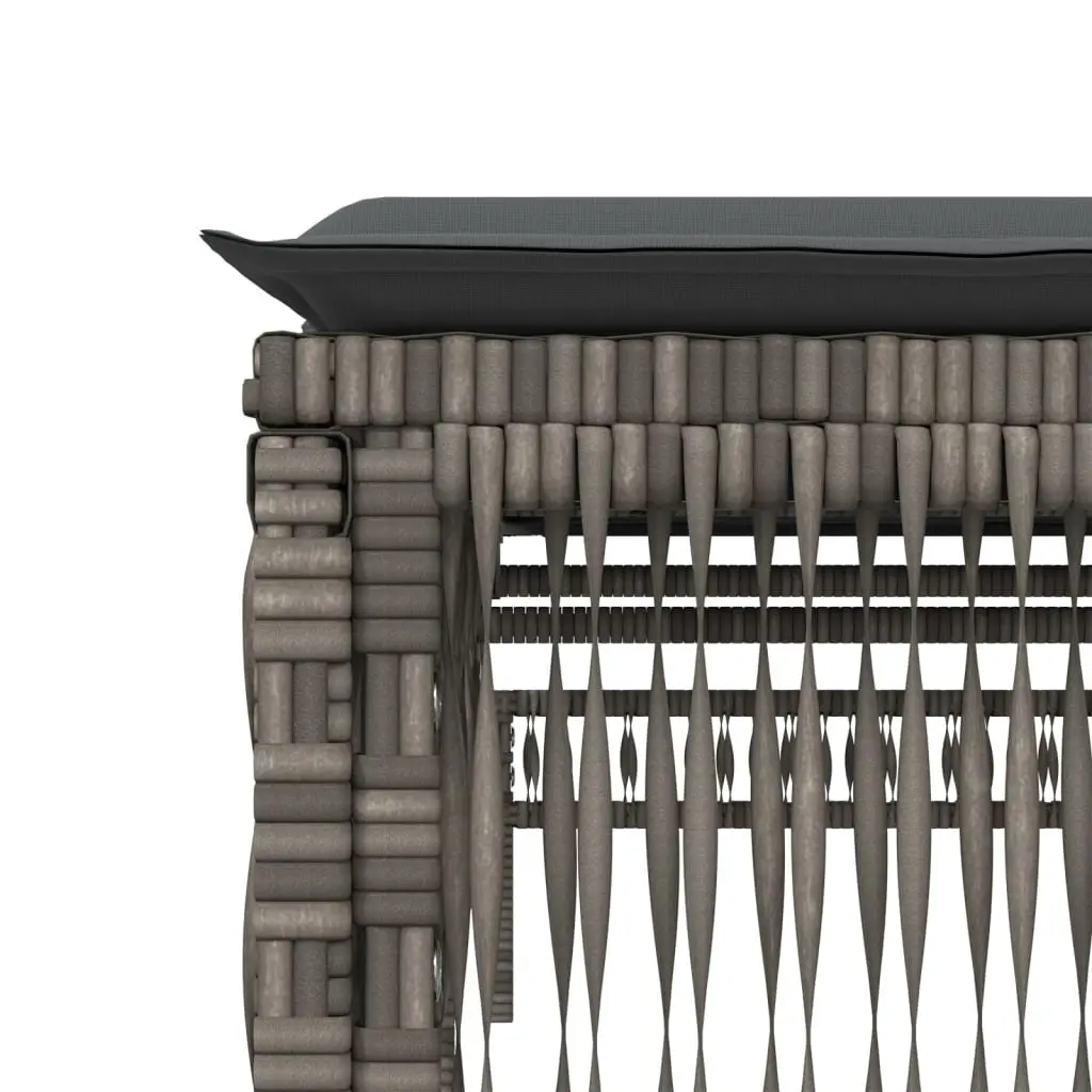 Sun Lounger with Cushion Grey Adjustable Backrest Outdoor Reclining Chair