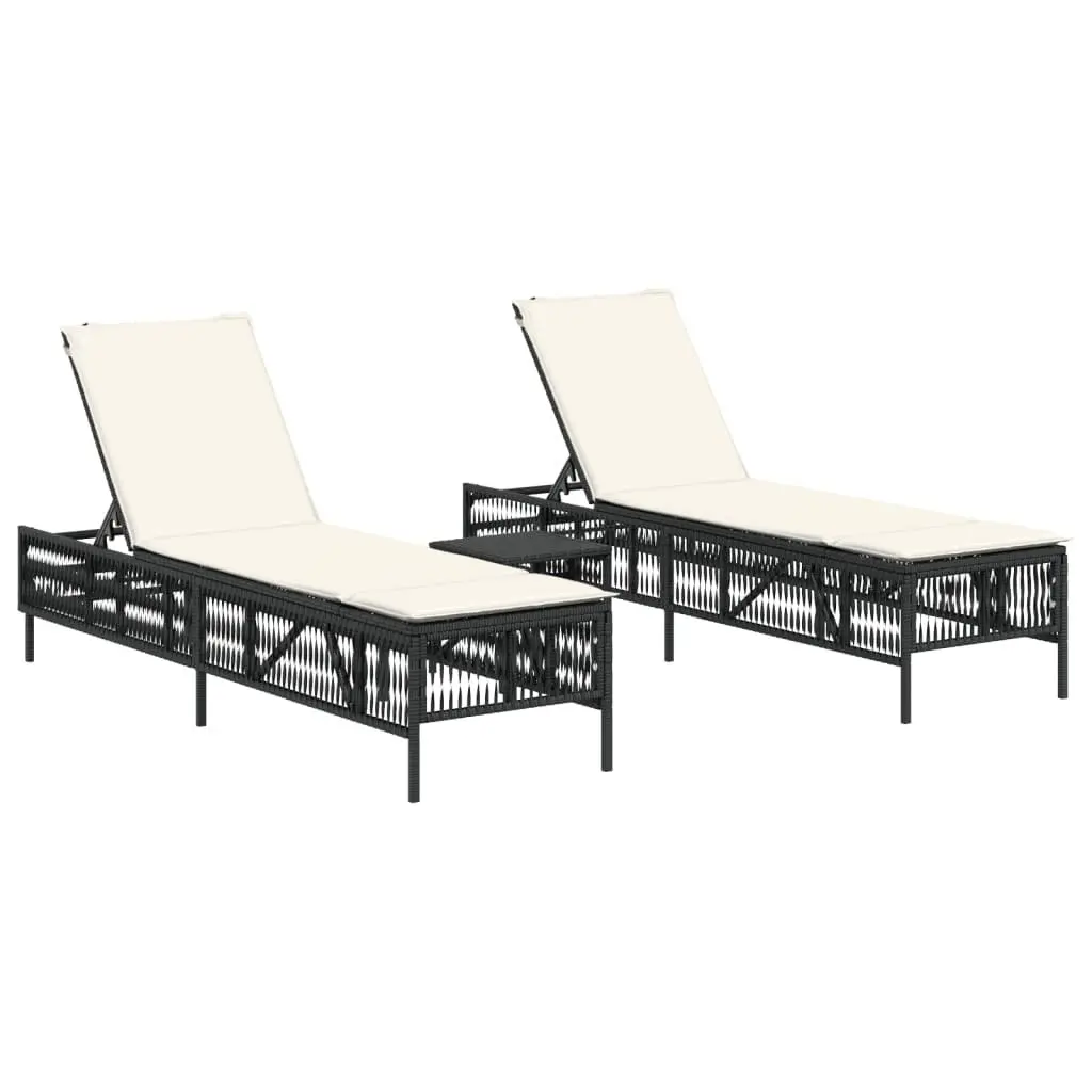 Sun Loungers Set with Adjustable Backrest