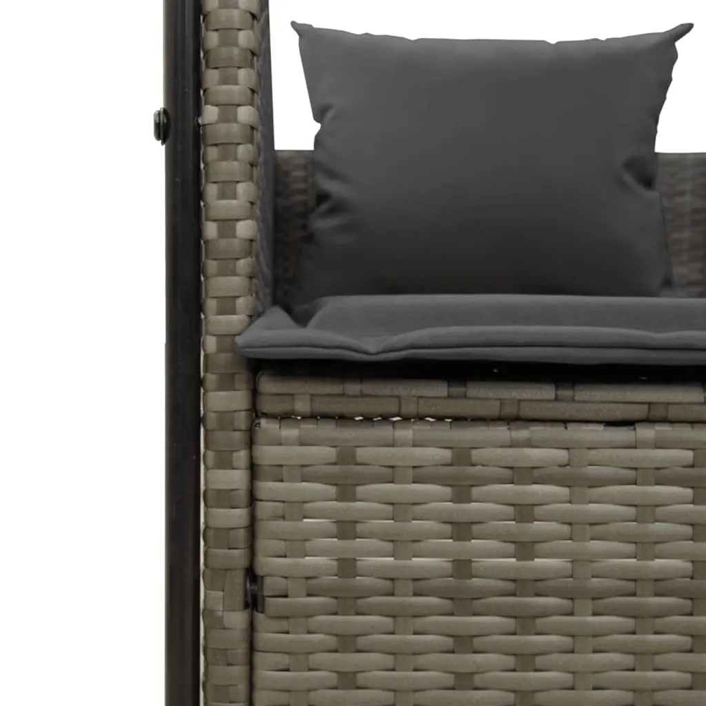 Double Sun Lounger PE Poly Rattan Grey Outdoor Garden Furniture