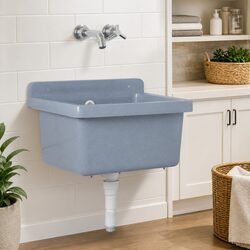 40x40x24cm Grey Resin Wall-Mounted Sink Basin