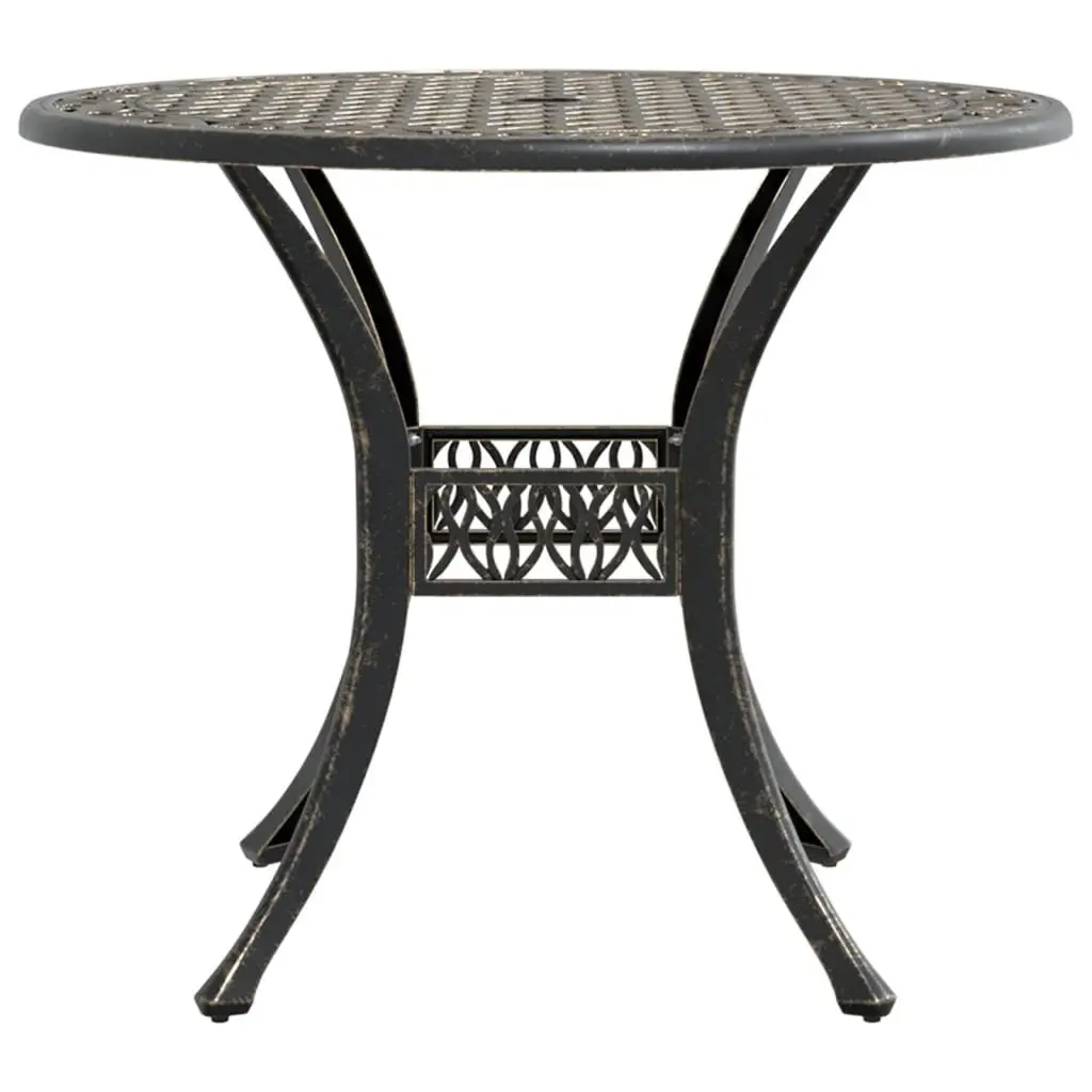 Garden Table Cast Aluminium Brown Ø90x75 cm