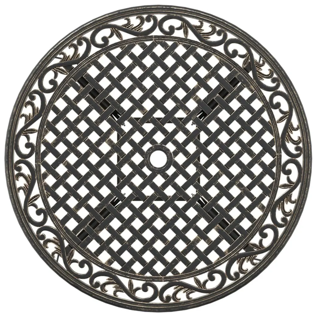 Garden Table Cast Aluminium Brown Ø90x75 cm