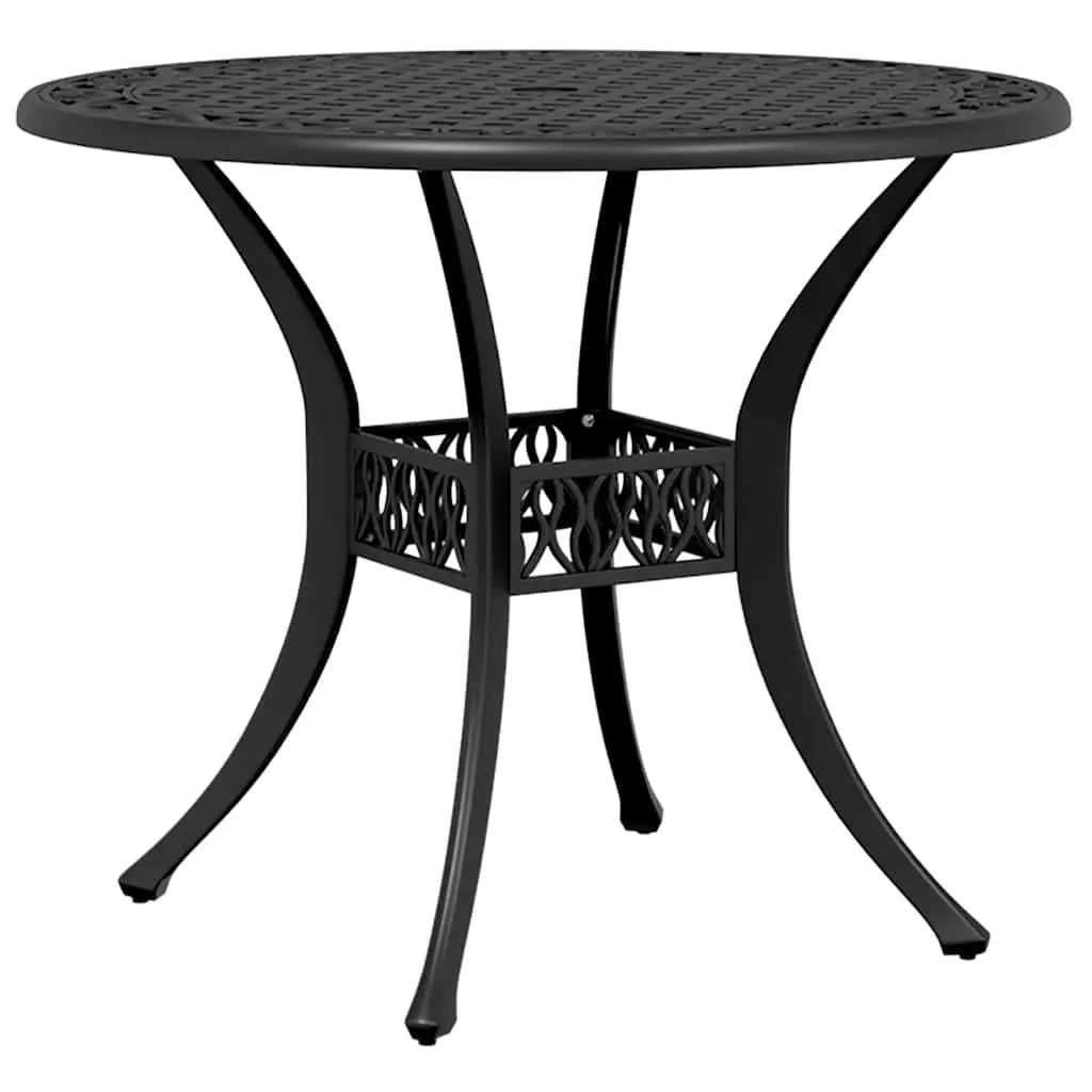Round Black Garden Table with Umbrella Hole