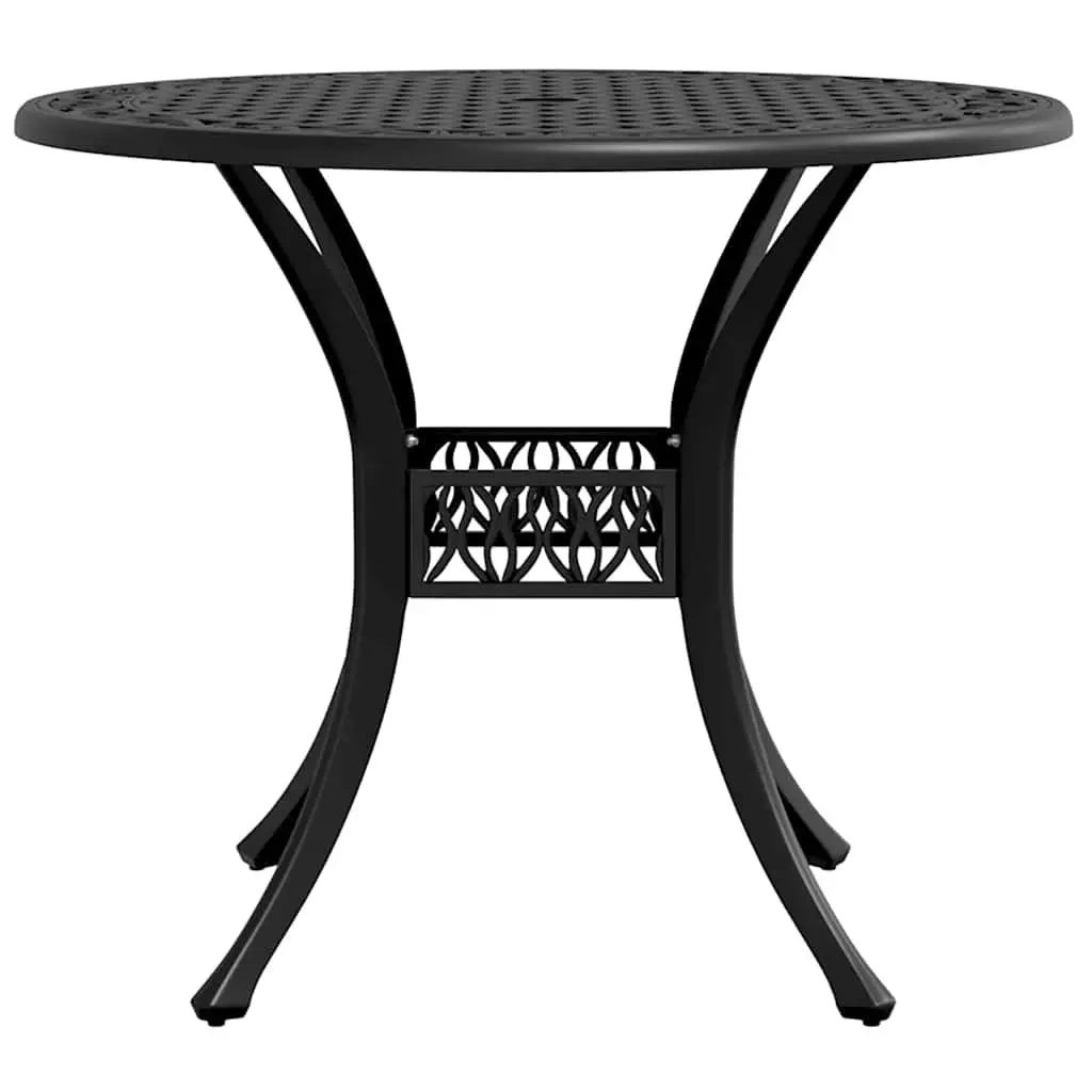 Round Black Garden Table with Umbrella Hole