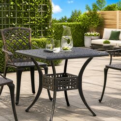 Brown Cast Aluminium Garden Table for Outdoor Spaces