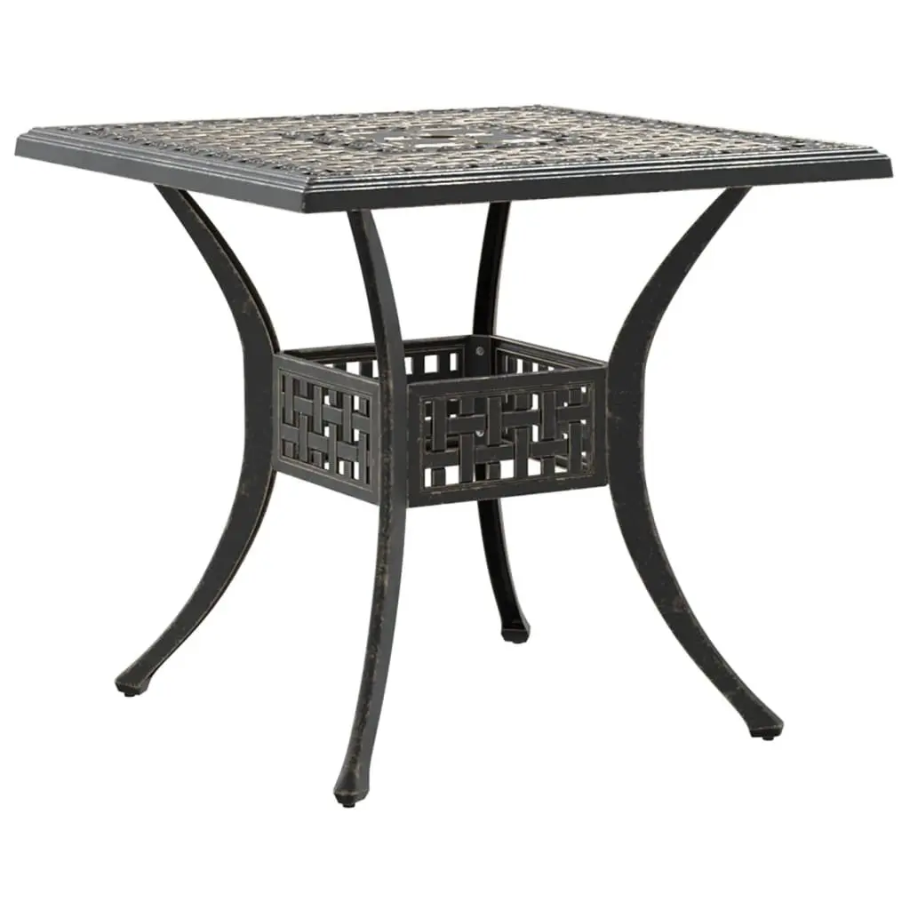 Brown Cast Aluminium Garden Table for Outdoor Spaces