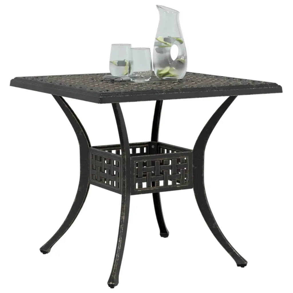 Brown Cast Aluminium Garden Table for Outdoor Spaces