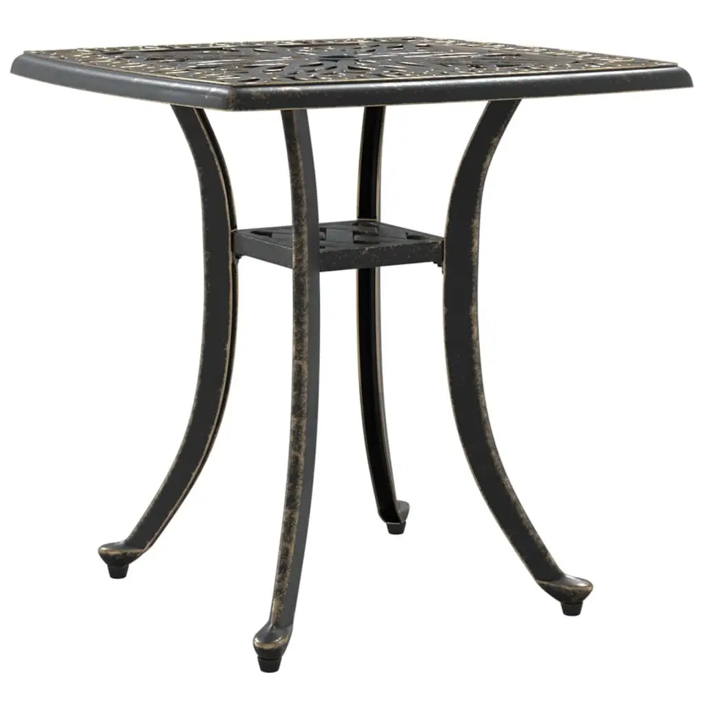 Brown Cast Aluminium Garden Table with Umbrella Hole