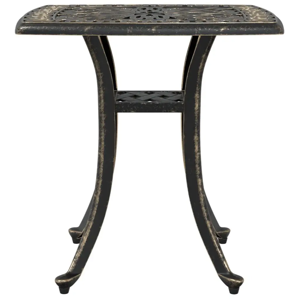 Brown Cast Aluminium Garden Table with Umbrella Hole