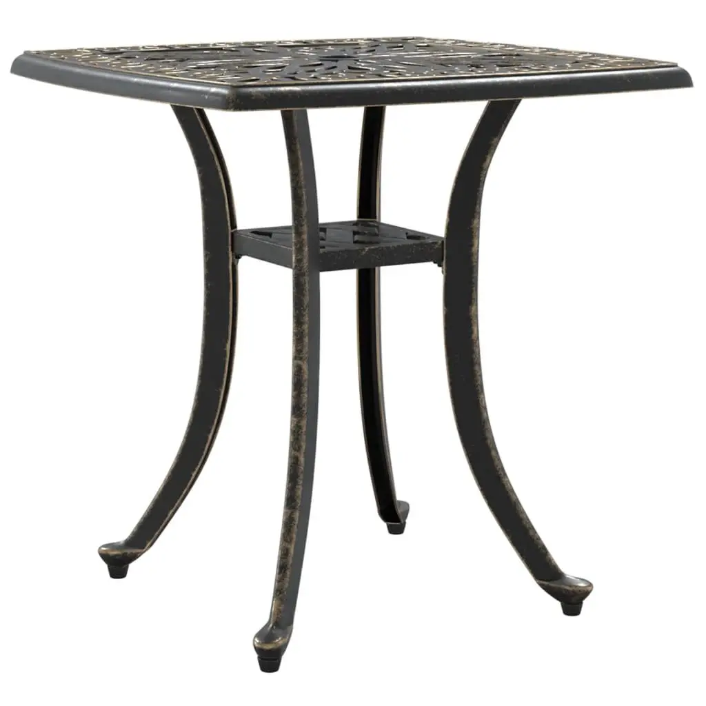 Brown Cast Aluminium Garden Table with Umbrella Hole