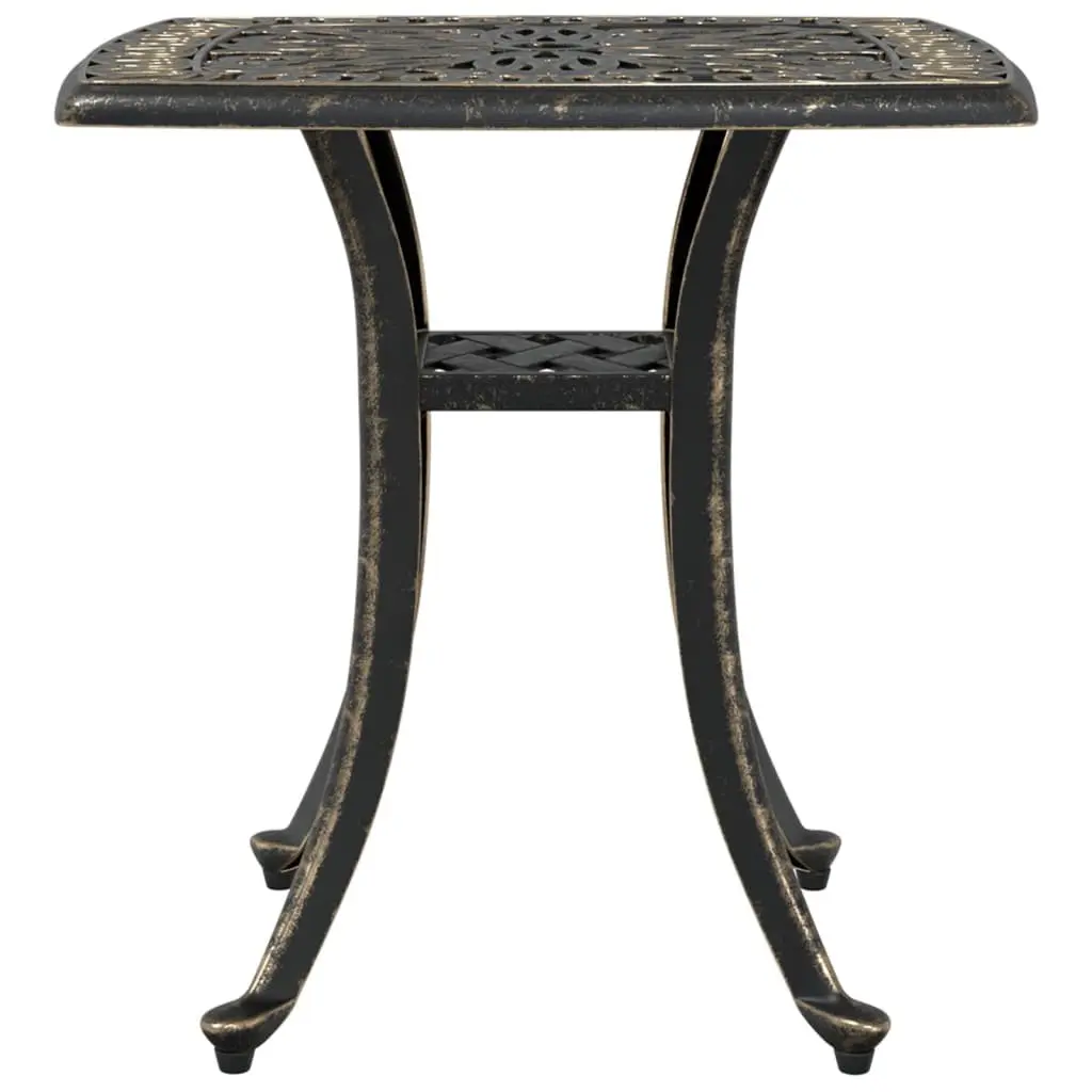 Brown Cast Aluminium Garden Table with Umbrella Hole