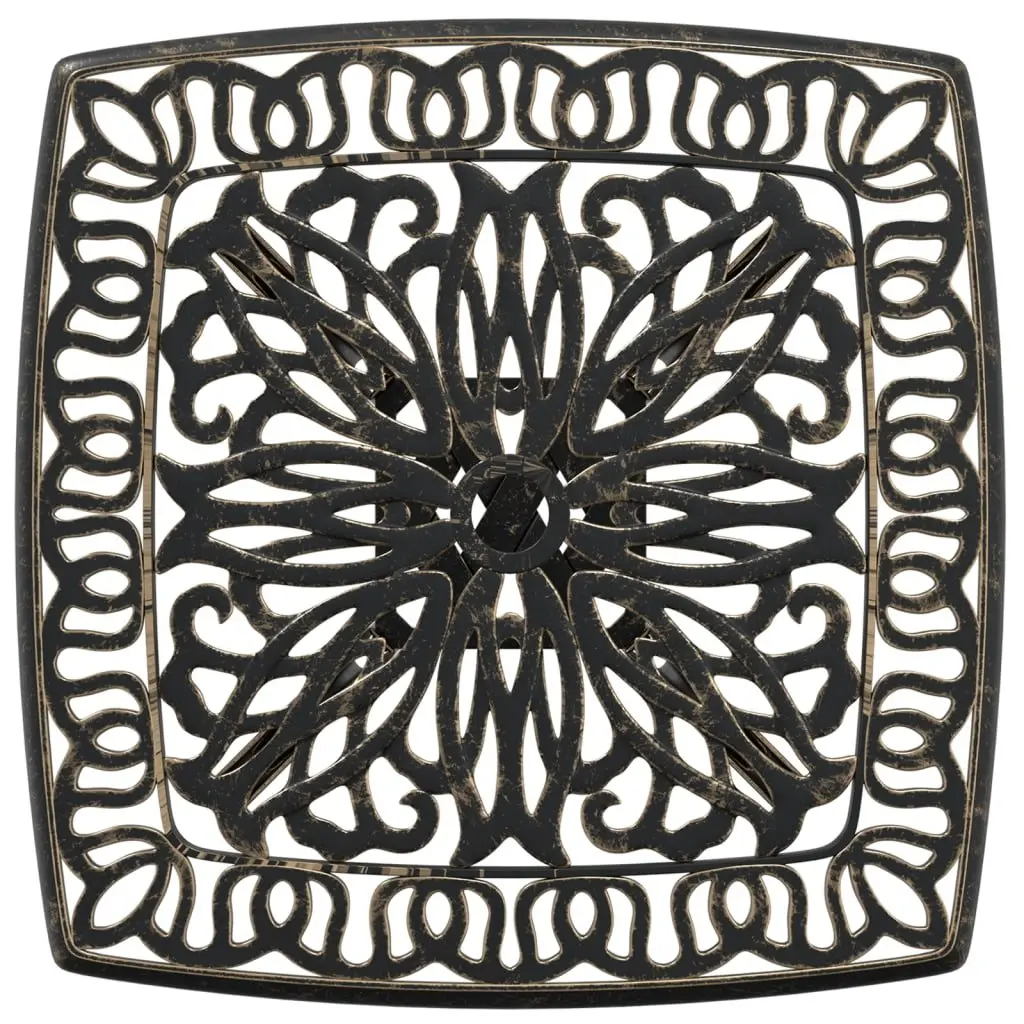 Brown Cast Aluminium Garden Table with Umbrella Hole