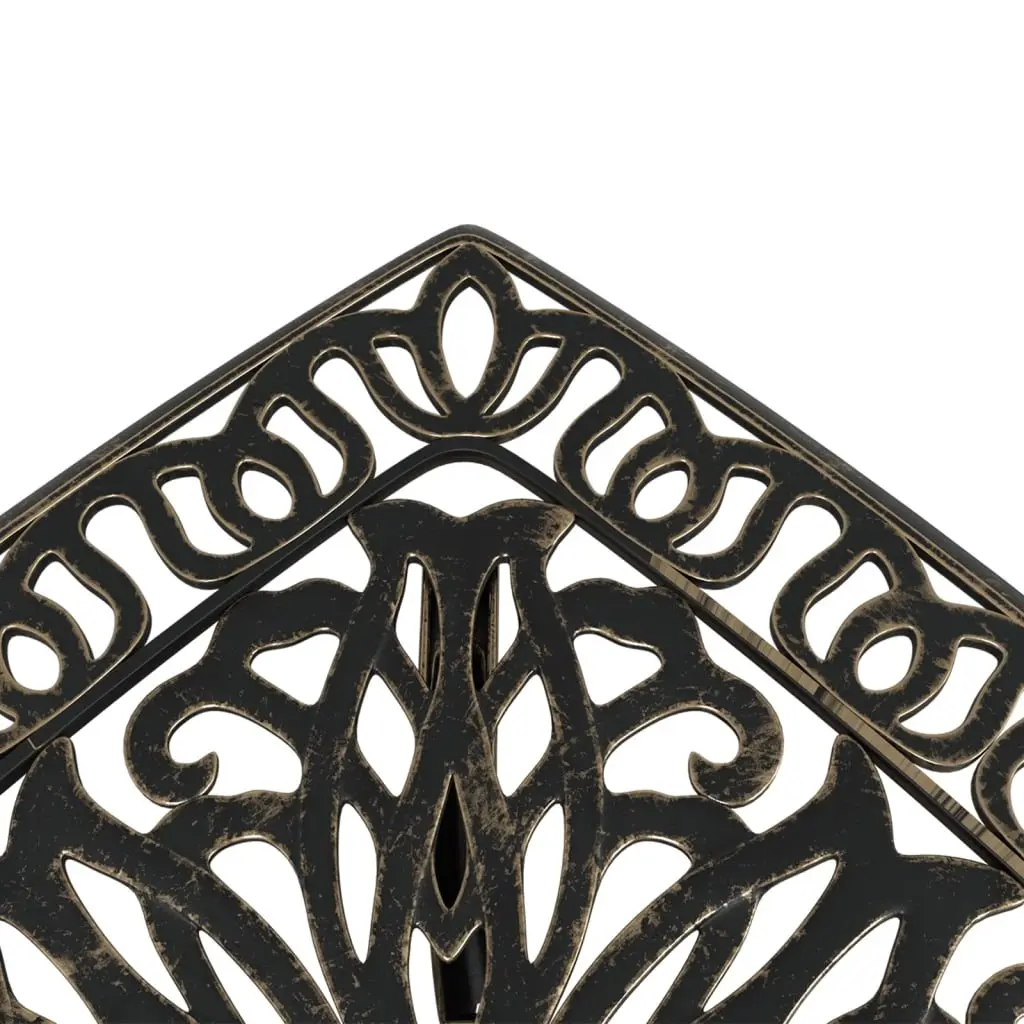 Brown Cast Aluminium Garden Table with Umbrella Hole