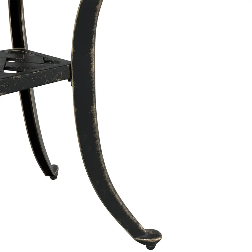 Brown Cast Aluminium Garden Table with Umbrella Hole