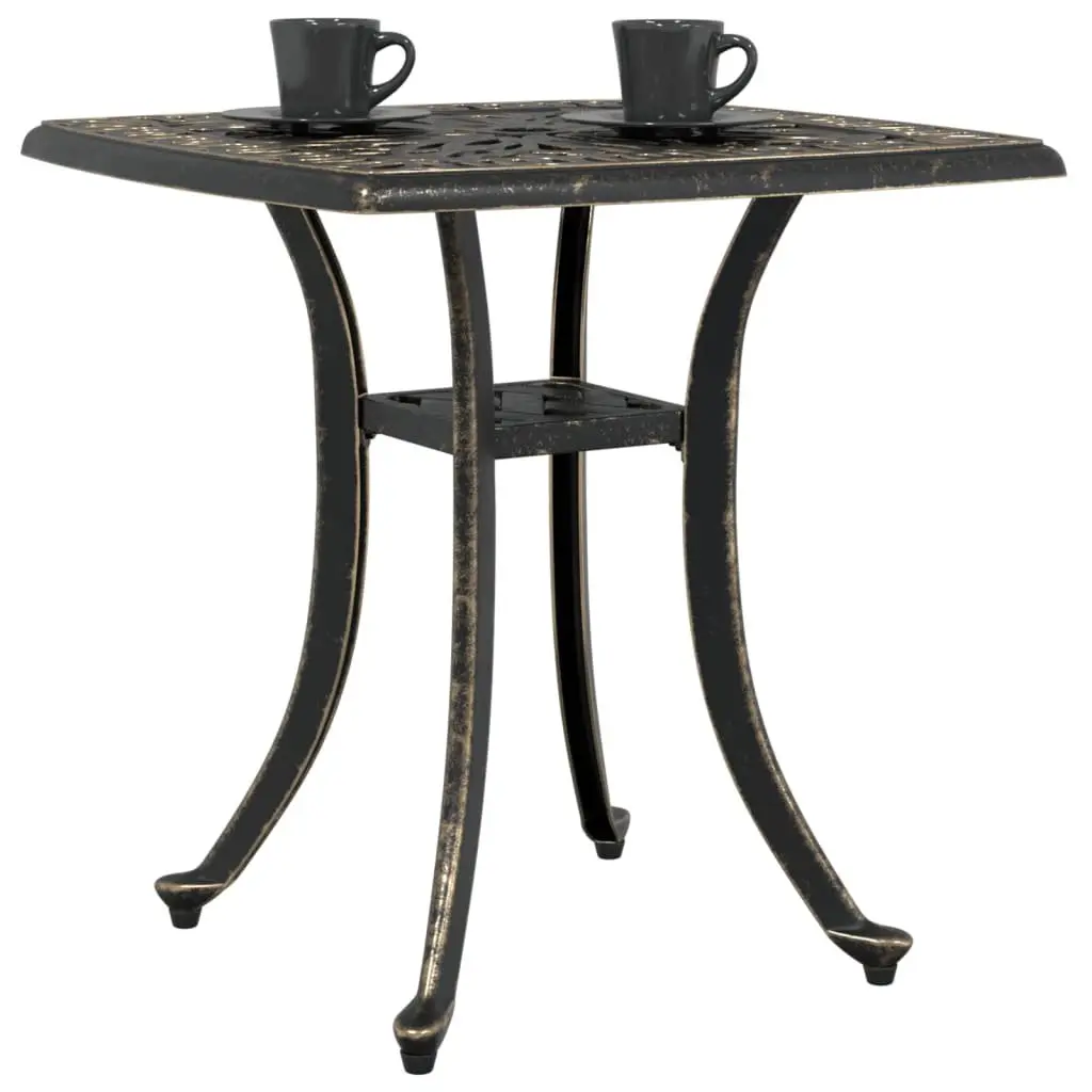 Brown Cast Aluminium Garden Table with Umbrella Hole