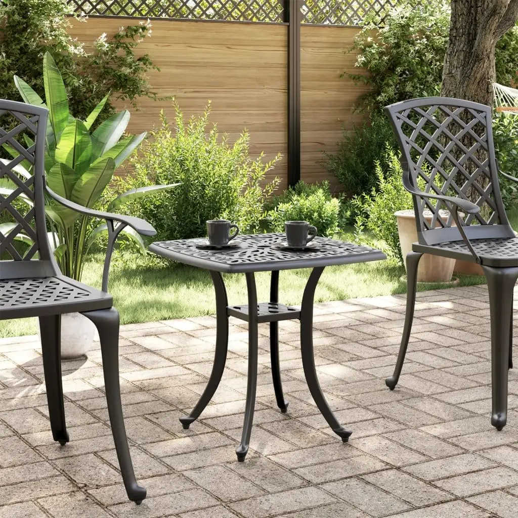 Garden Table Cast Aluminium 53x53x53 cm Black