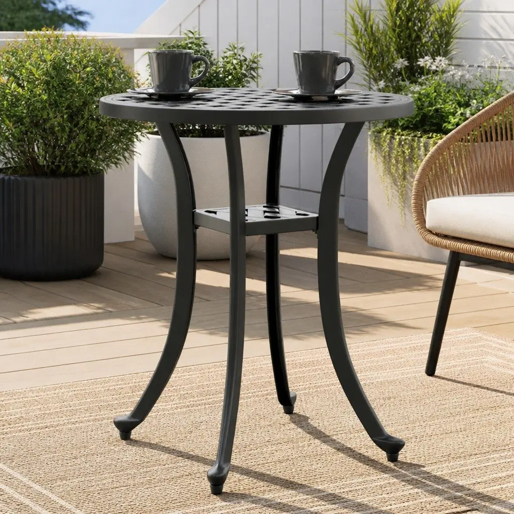 Round Garden Table with Patterned Top Ø48x53cm