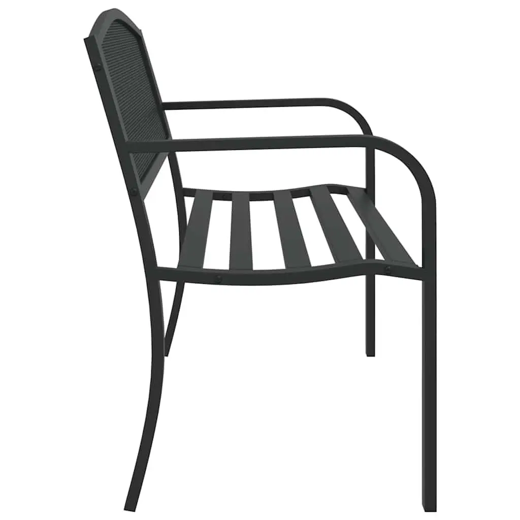 Garden Bench Powder-coated Steel 119cm Black