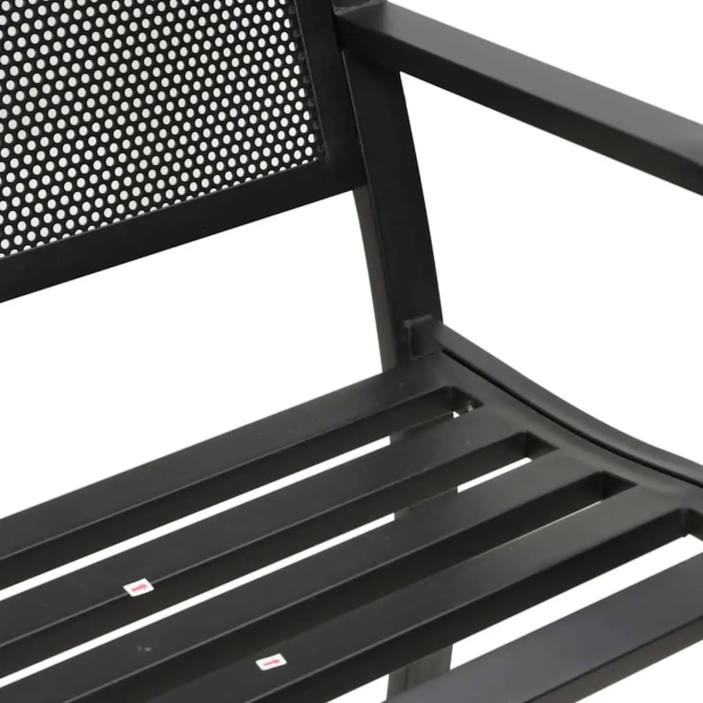Garden Bench Powder-coated Steel 119cm Black