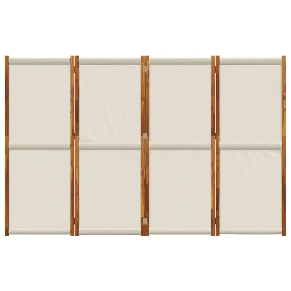 4-Panel Room Divider Grey Folding Privacy Screen Indoor Outdoor Space Partition