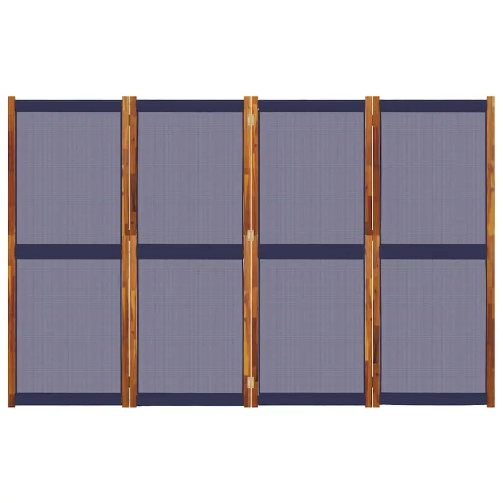 4-Panel Folding Room Divider Screen in Dark Blue