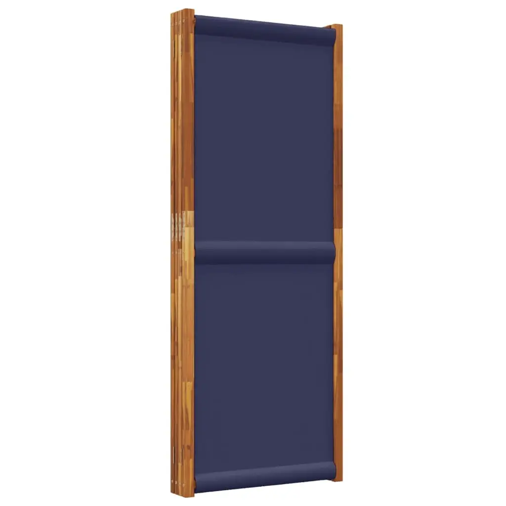 4-Panel Folding Room Divider Screen in Dark Blue