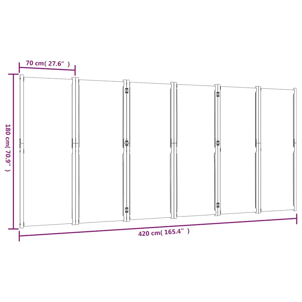 Dark Blue 6-Panel Folding Room Divider for Privacy