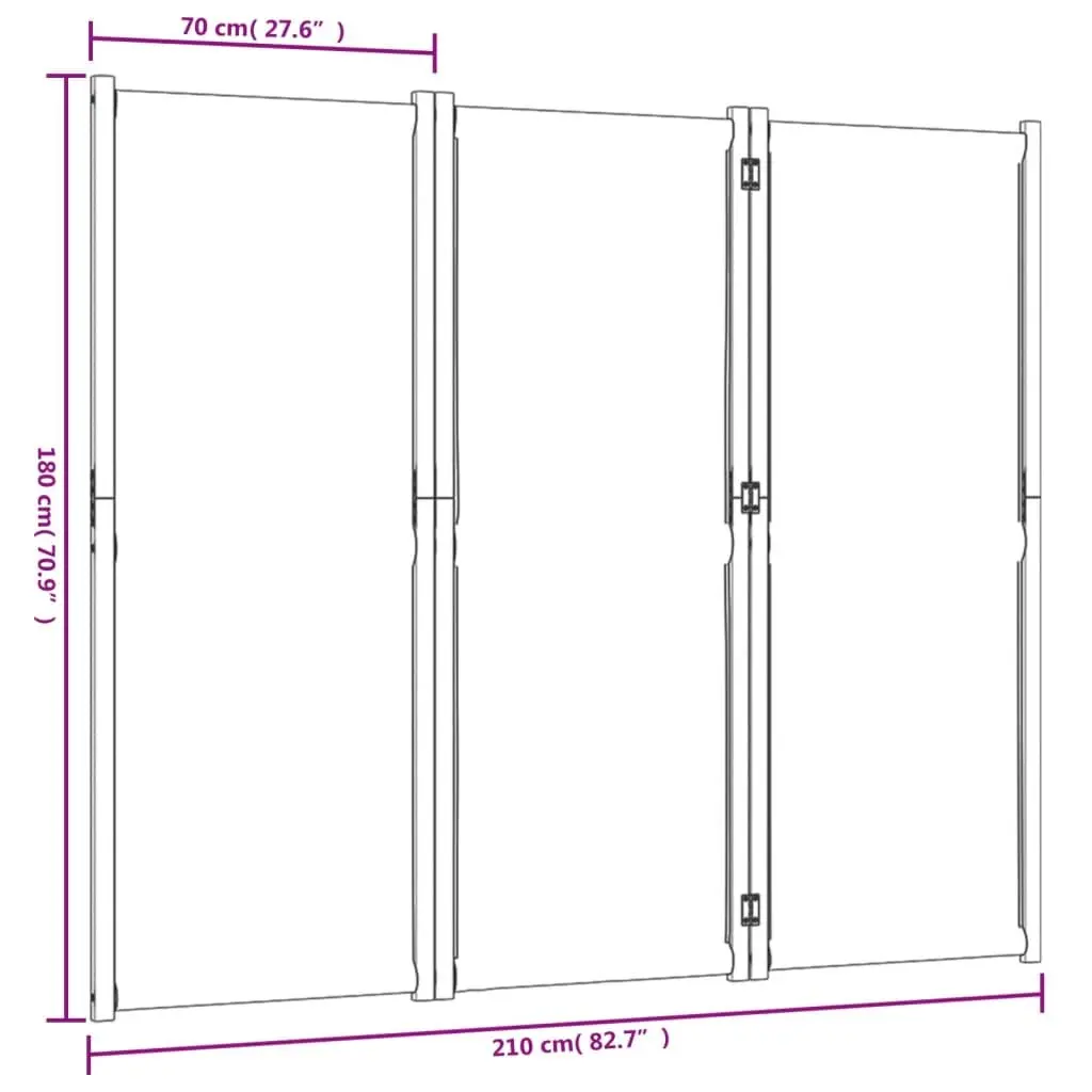 3-Panel Folding Room Divider for Indoor Outdoor Use