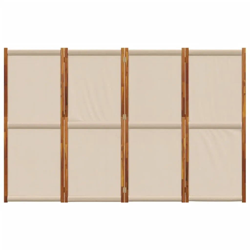 4-Panel Room Divider Folding Privacy Screen Indoor Outdoor Space Partition Taupe