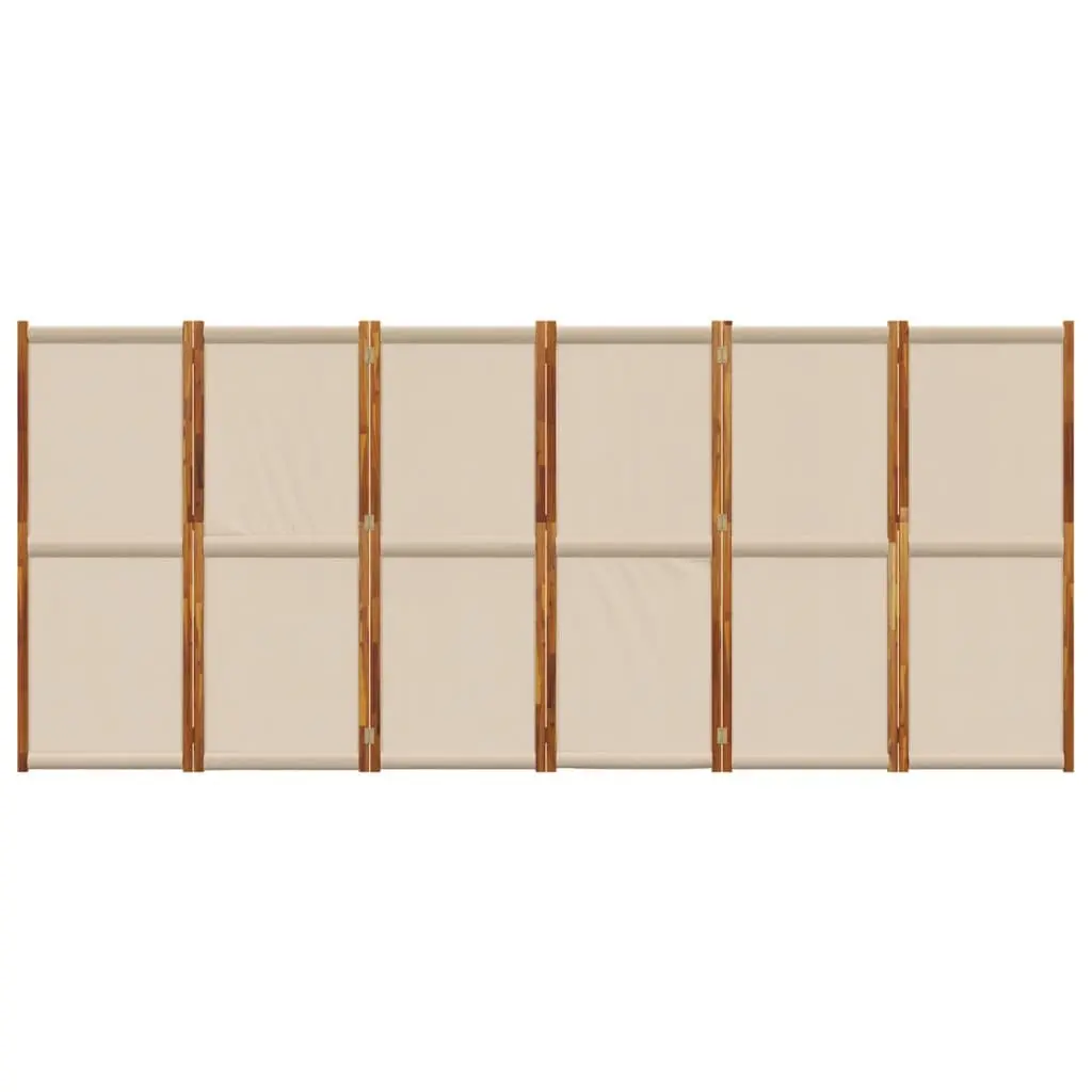 6-Panel Room Divider Privacy Screen in Taupe
