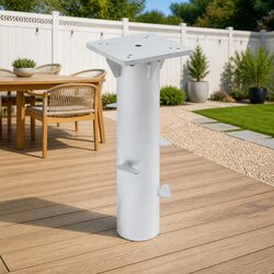 Durable Silver Steel In-Ground Parasol Base 16x16x39.5cm