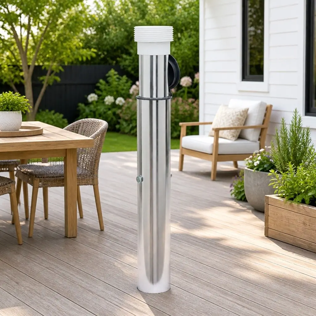 In-Ground Parasol Base Anodized Aluminium 40-50mm Silver