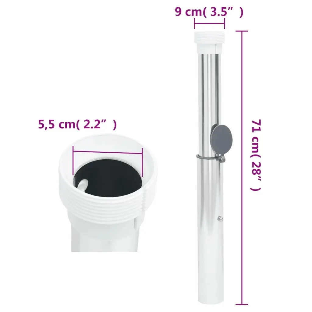 In-Ground Parasol Base Anodized Aluminium 40-50mm Silver