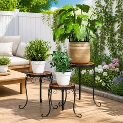 Durable 3-Piece Mosaic Design Plant Stands