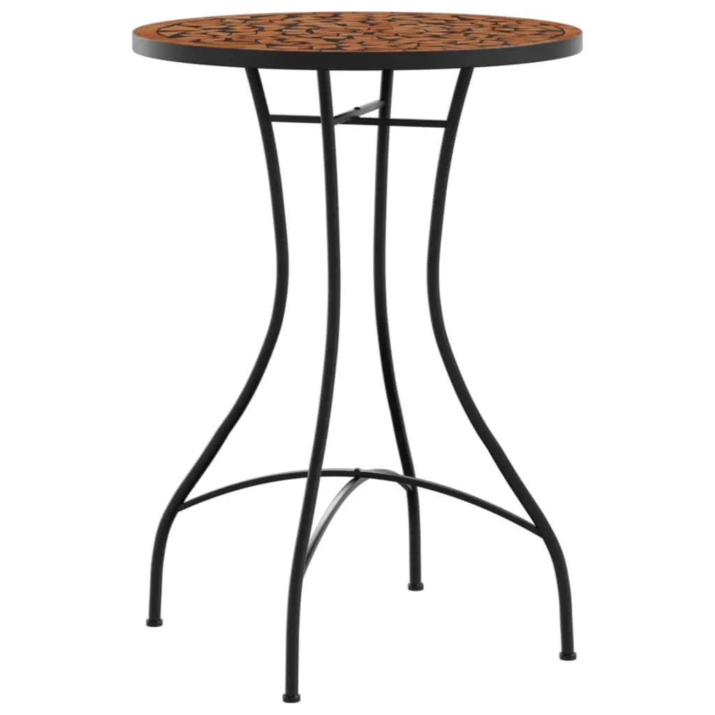 Orange Ceramic Mosaic Bistro Table for Outdoor Spaces