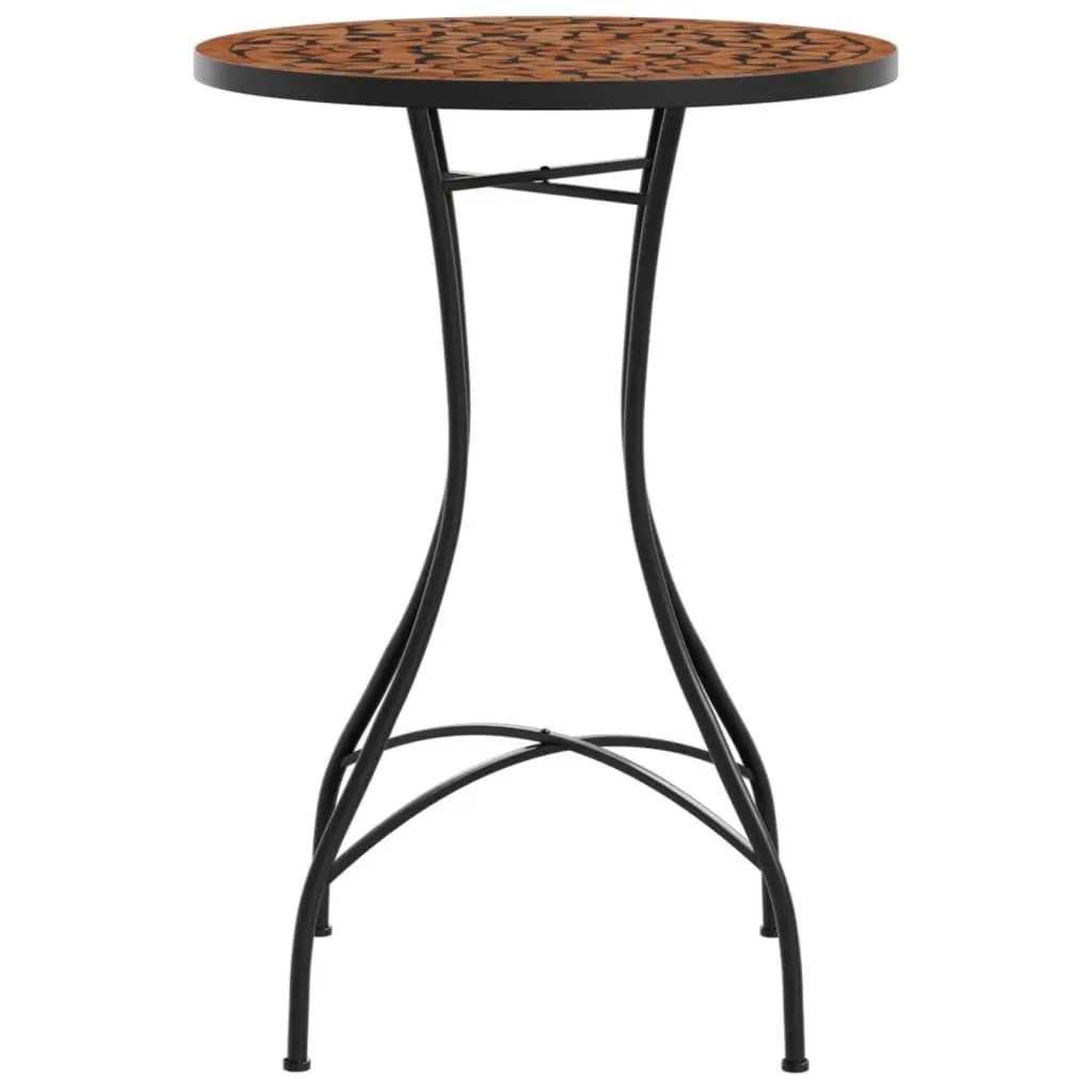 Orange Ceramic Mosaic Bistro Table for Outdoor Spaces