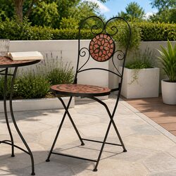 Durable Foldable Bistro Chairs, 2 pcs in Orange Mosaic