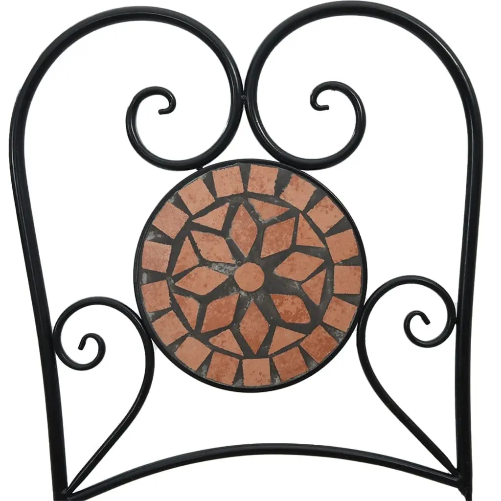 Foldable Bistro Chairs, 2 pcs in Orange Mosaic