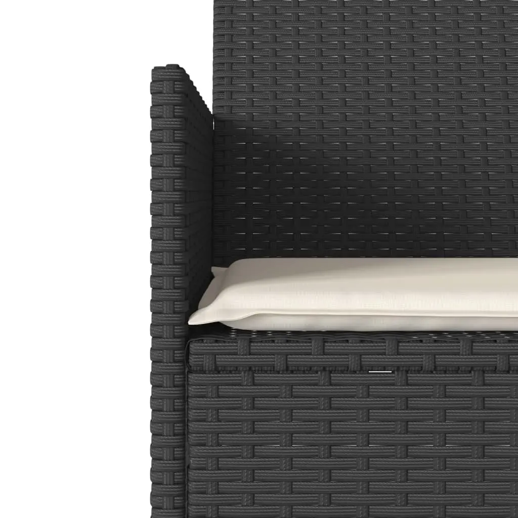 2-Seater Outdoor Sofa with Integrated Table in Black