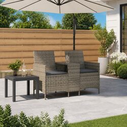 Stylish 2-Seater Outdoor Garden Sofa with Integrated Table