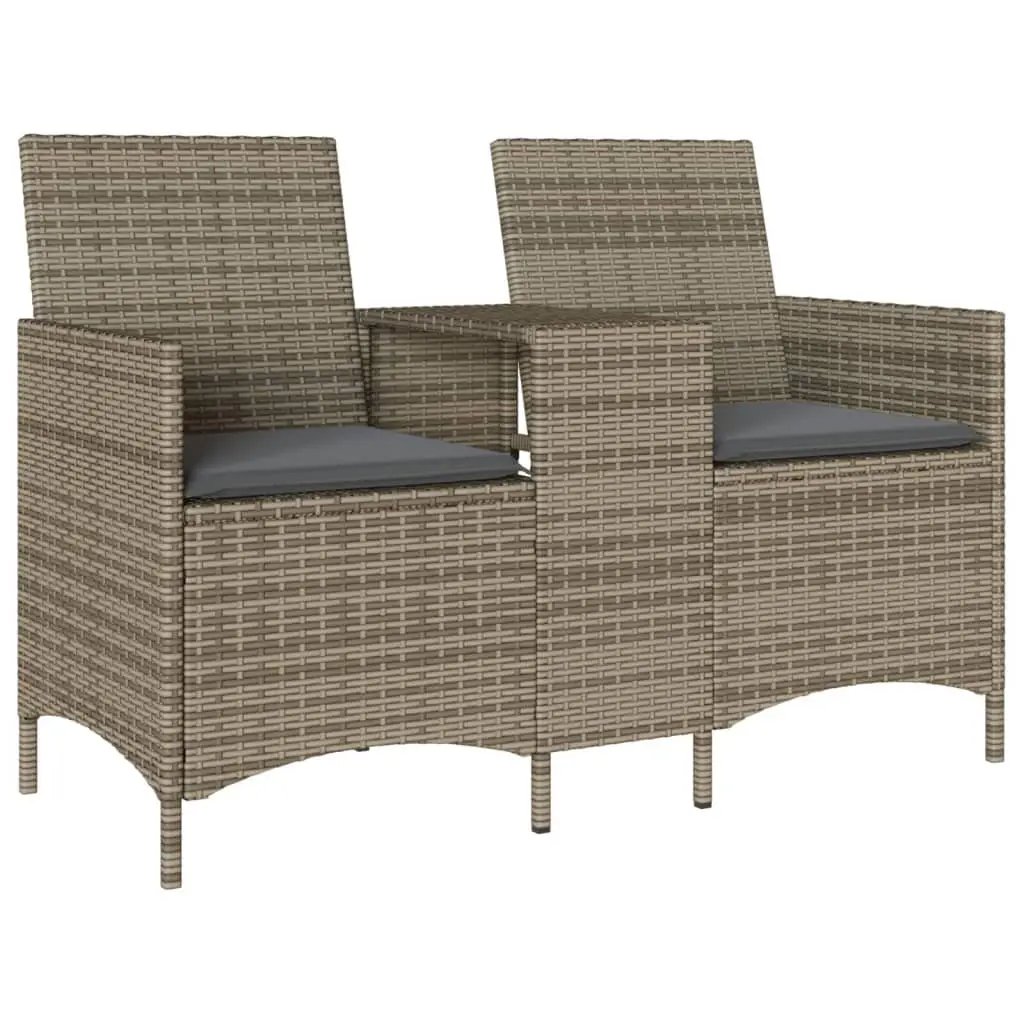 2-Seater Outdoor Garden Sofa with Integrated Table