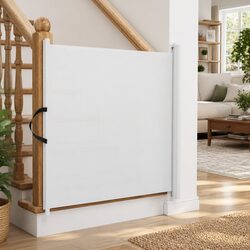 Premium Retractable Pet Gate in White, 102.5x125 cm
