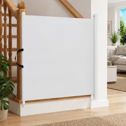 Durable Retractable Pet Gate White Safety Barrier