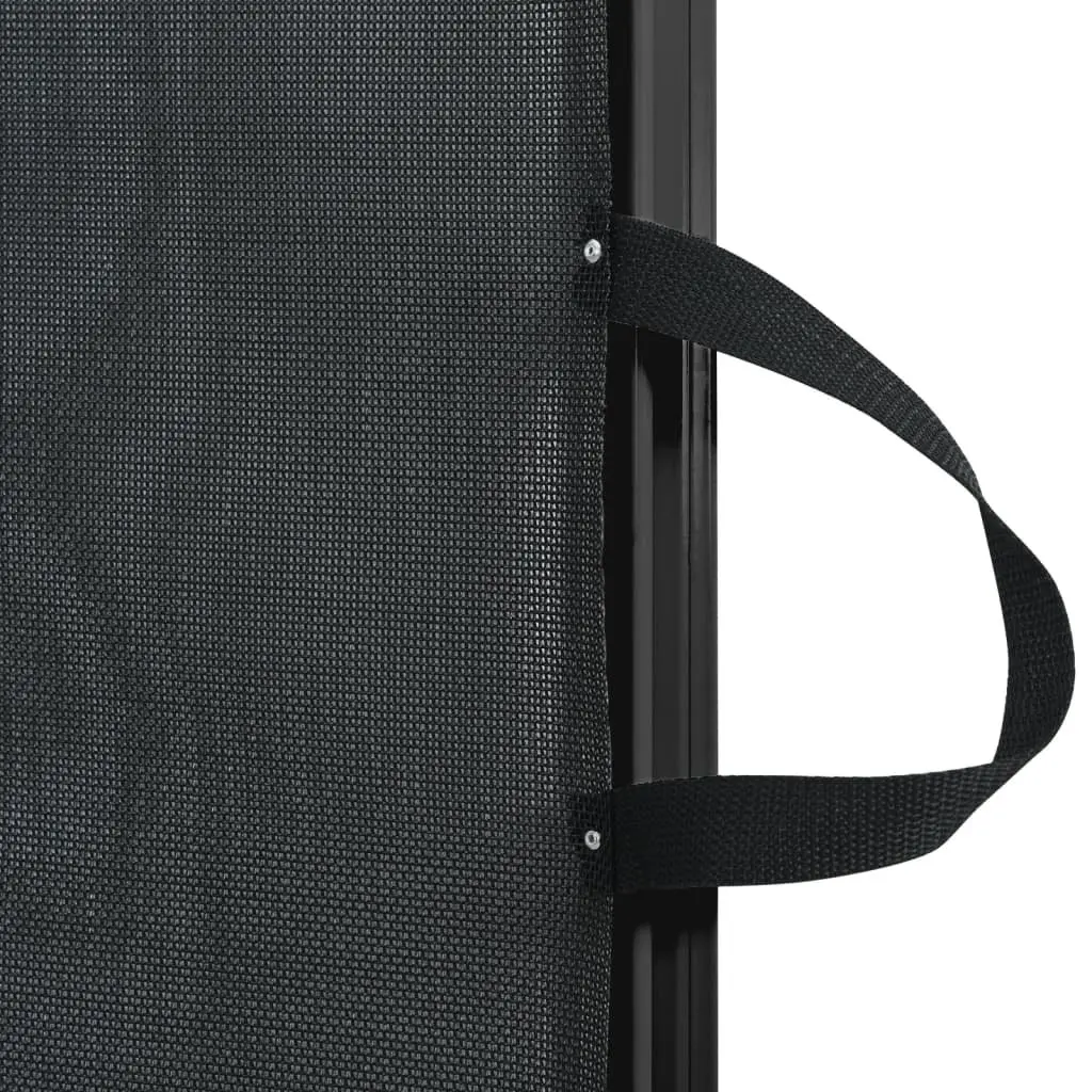 Retractable Pet Gate Polyester Metal 117.5x125cm Black