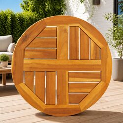 Acacia Round Solid Wood Table Top Ø40x2 cm for Dining