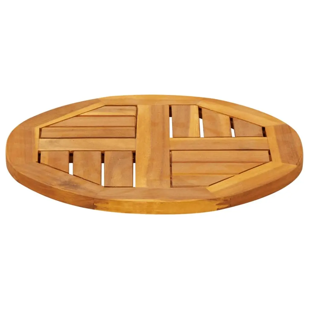 Acacia Round Solid Wood Table Top Ø40x2 cm for Dining