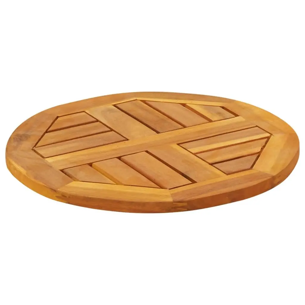 Acacia Round Solid Wood Table Top Ø40x2 cm for Dining
