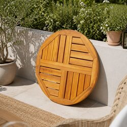 Round Acacia Wood Table Top Ø50x2 cm for Durable Upgrades